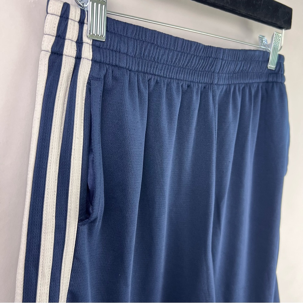 Adidas Climalite Youth Shorts Navy Blue White Stripes Mesh XL 18 Athletic - Picture 3 of 12